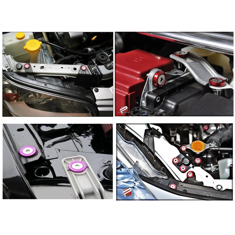 10PCS JDM Aluminum Fender Washer Kit with M6 Bolts