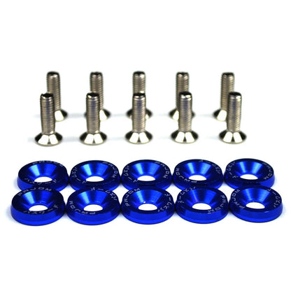 10PCS JDM Aluminum Fender Washer Kit with M6 Bolts