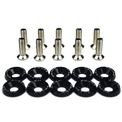 10PCS JDM Aluminum Fender Washer Kit with M6 Bolts