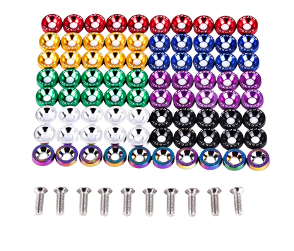 10PCS JDM Aluminum Fender Washer Kit with M6 Bolts