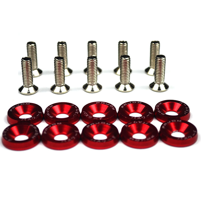 10PCS JDM Aluminum Fender Washer Kit with M6 Bolts