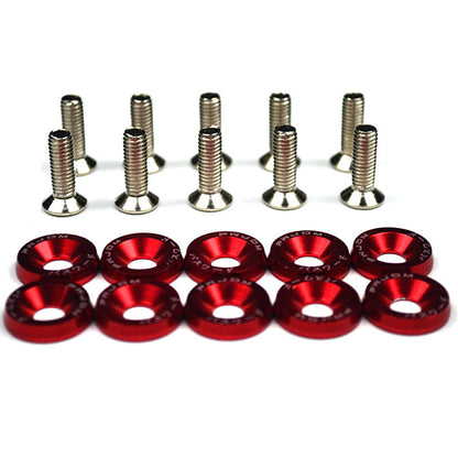 10PCS JDM Aluminum Fender Washer Kit with M6 Bolts