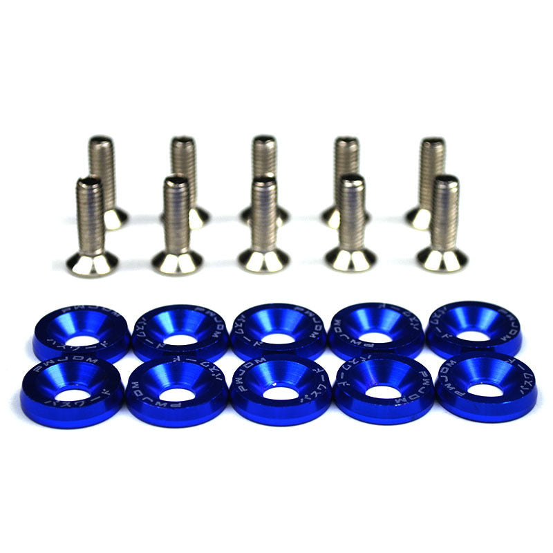 10PCS JDM Aluminum Fender Washer Kit with M6 Bolts