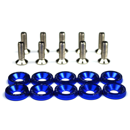 10PCS JDM Aluminum Fender Washer Kit with M6 Bolts