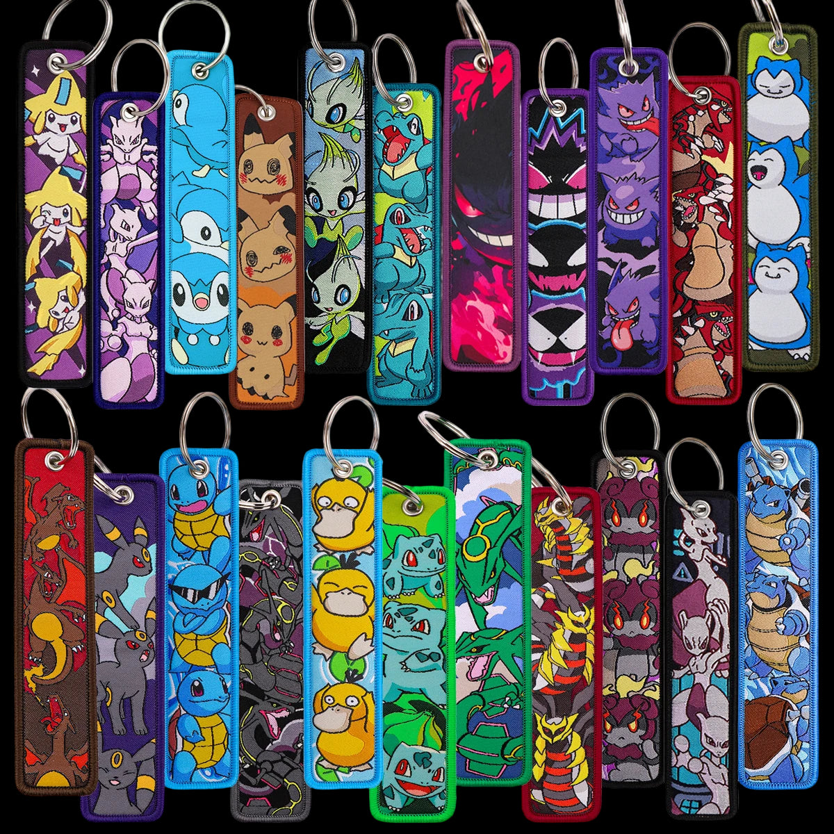 collection of pokemon keychains