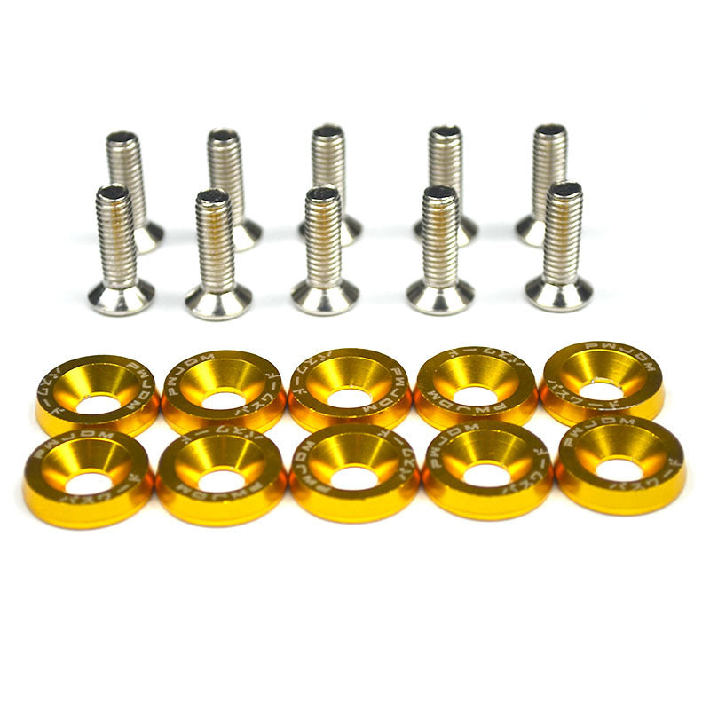 10PCS JDM Aluminum Fender Washer Kit with M6 Bolts