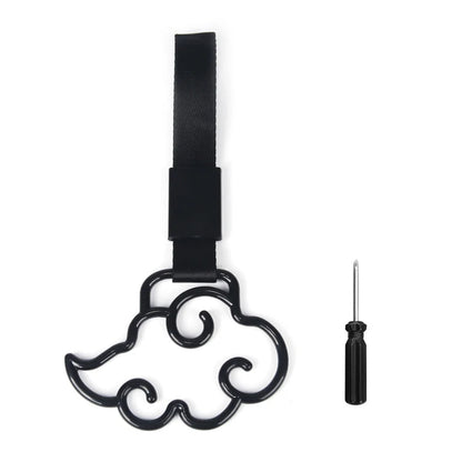 Black cloud-shaped drift charm with a screwdriver on a white background