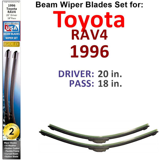 Beam Wiper Blades for 1996 Toyota RAV4 (Set of 2)